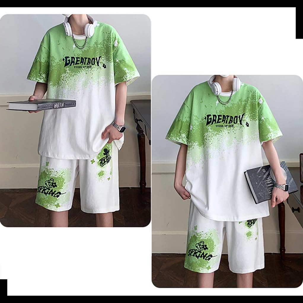 Amazon.co.jp: 夏服 メンズ グラデーション セットアップ スウェット